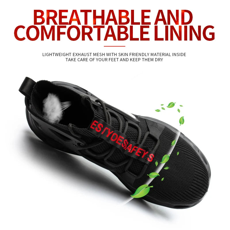 Breathable Safety Shoes for Men Anti Smash and Puncture Resistant