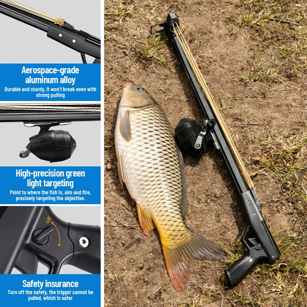 Aluminum Fishing Slingshot Rod With Reel Portable Outdoor Gear