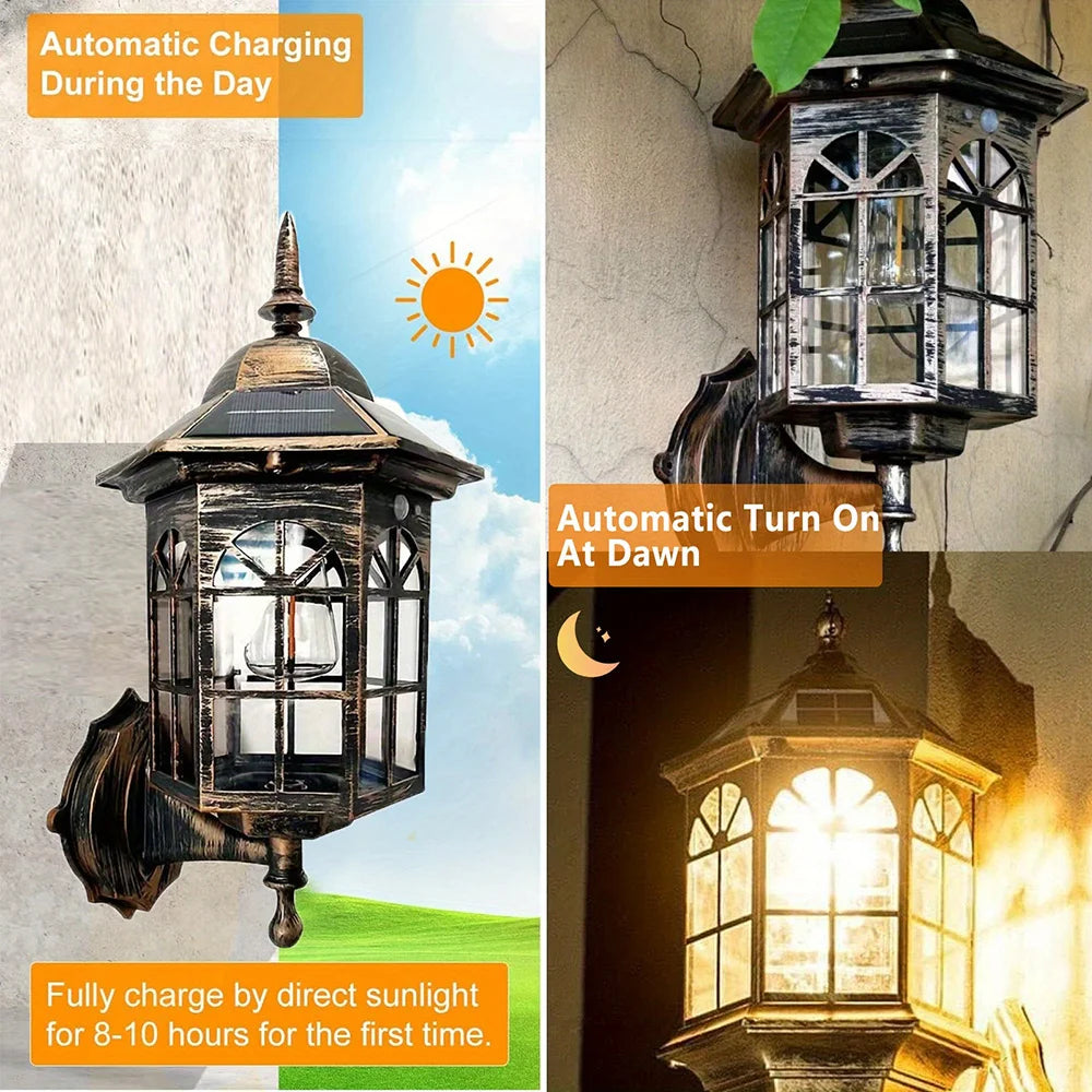 Exterior Solar LED Wall Light With Motion Sensor Outdoor
