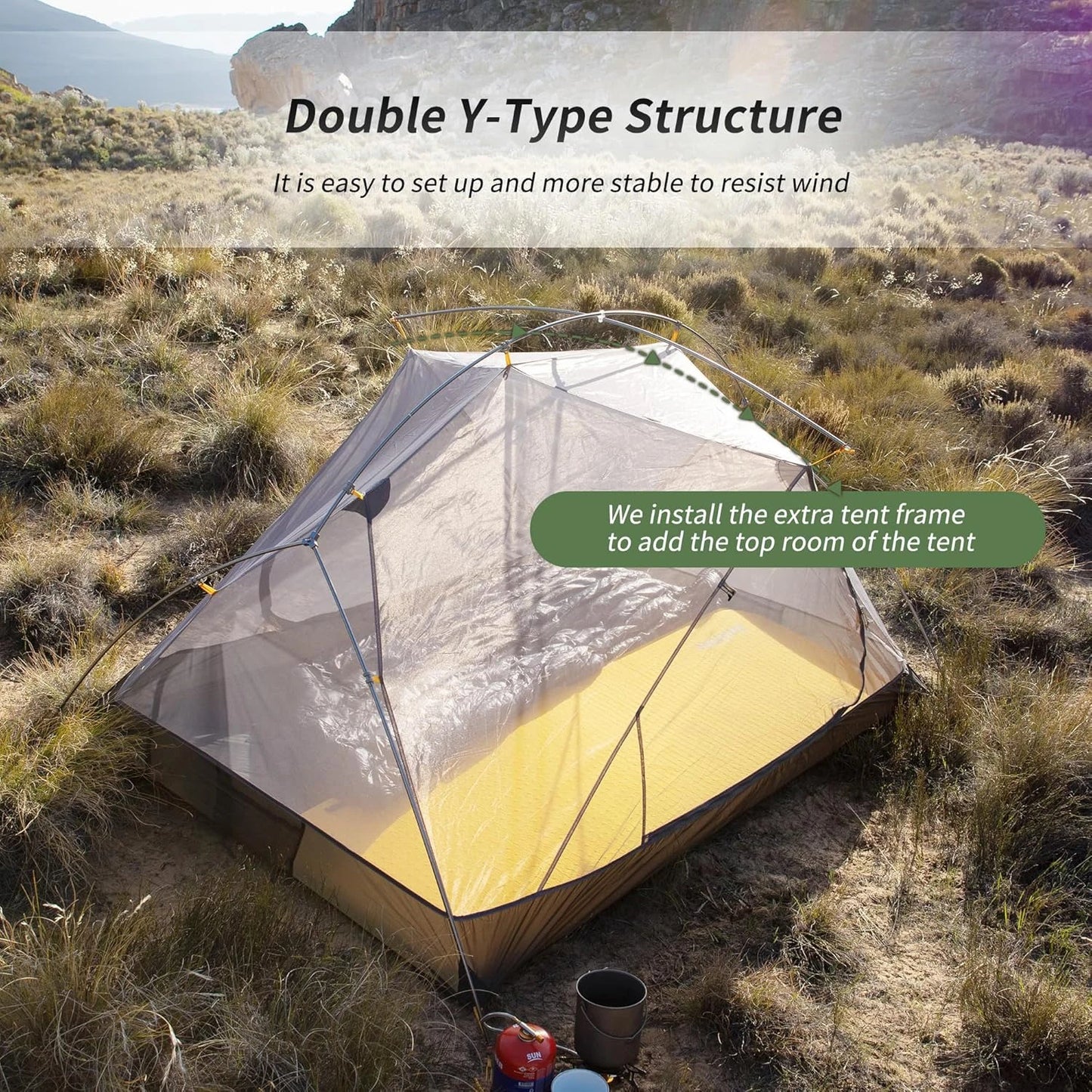 Naturehike Mongar 2 Person Backpacking Tent Ultralight Waterproof