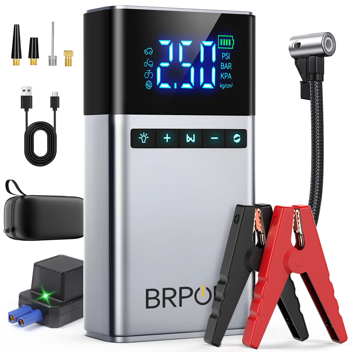 BIUBLE 4 In 1 Jump Starter Air Compressor Power Bank
