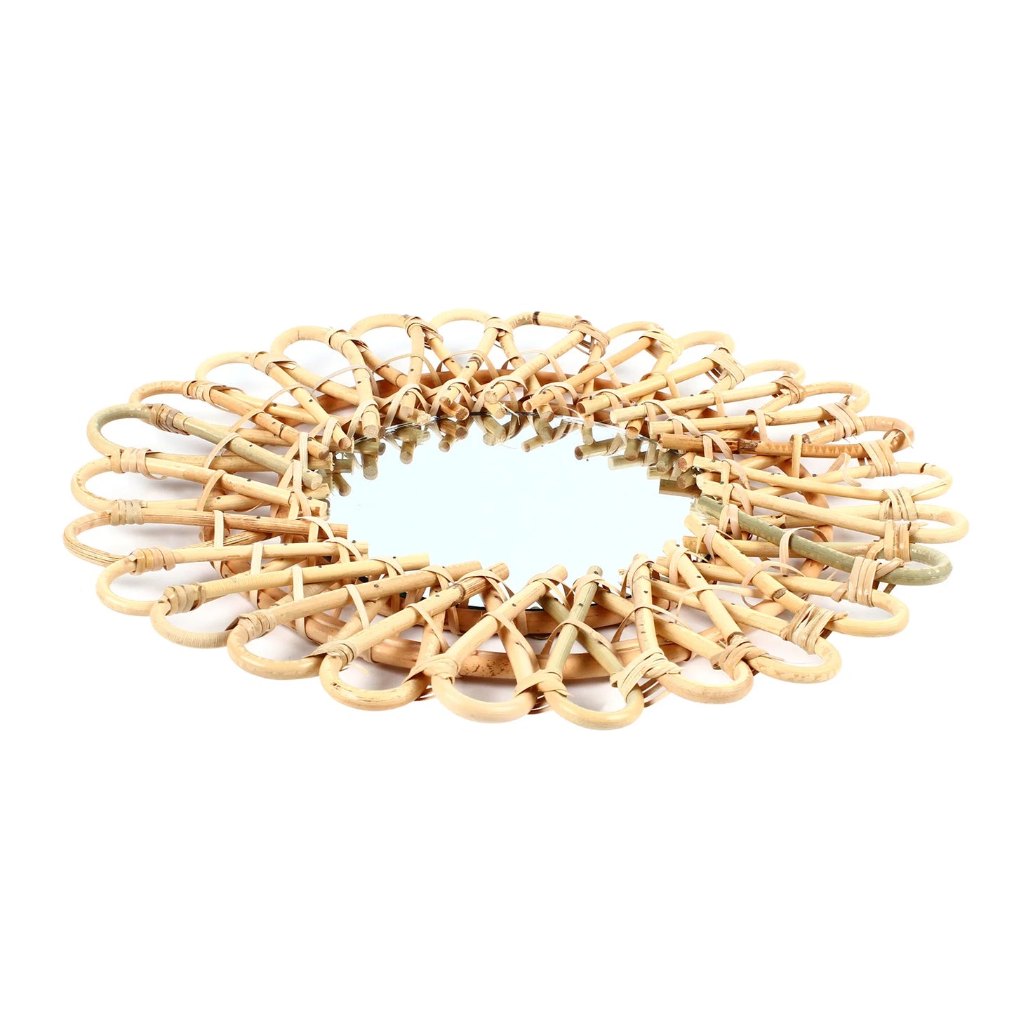Round Rattan Hanging Wall Mirror Nordic Wicker Home Decor