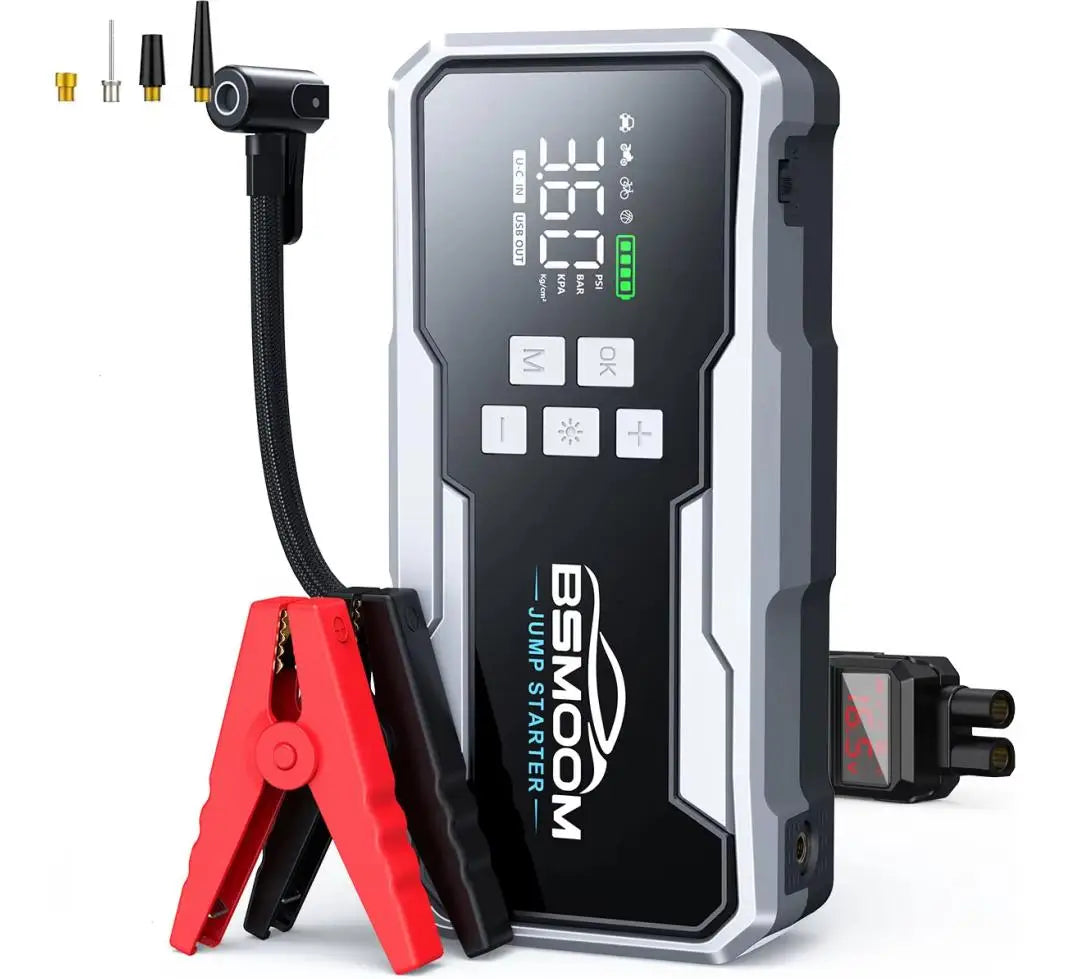 BSMOOM Car Jump Starter With Air Compressor 6000A Portable
