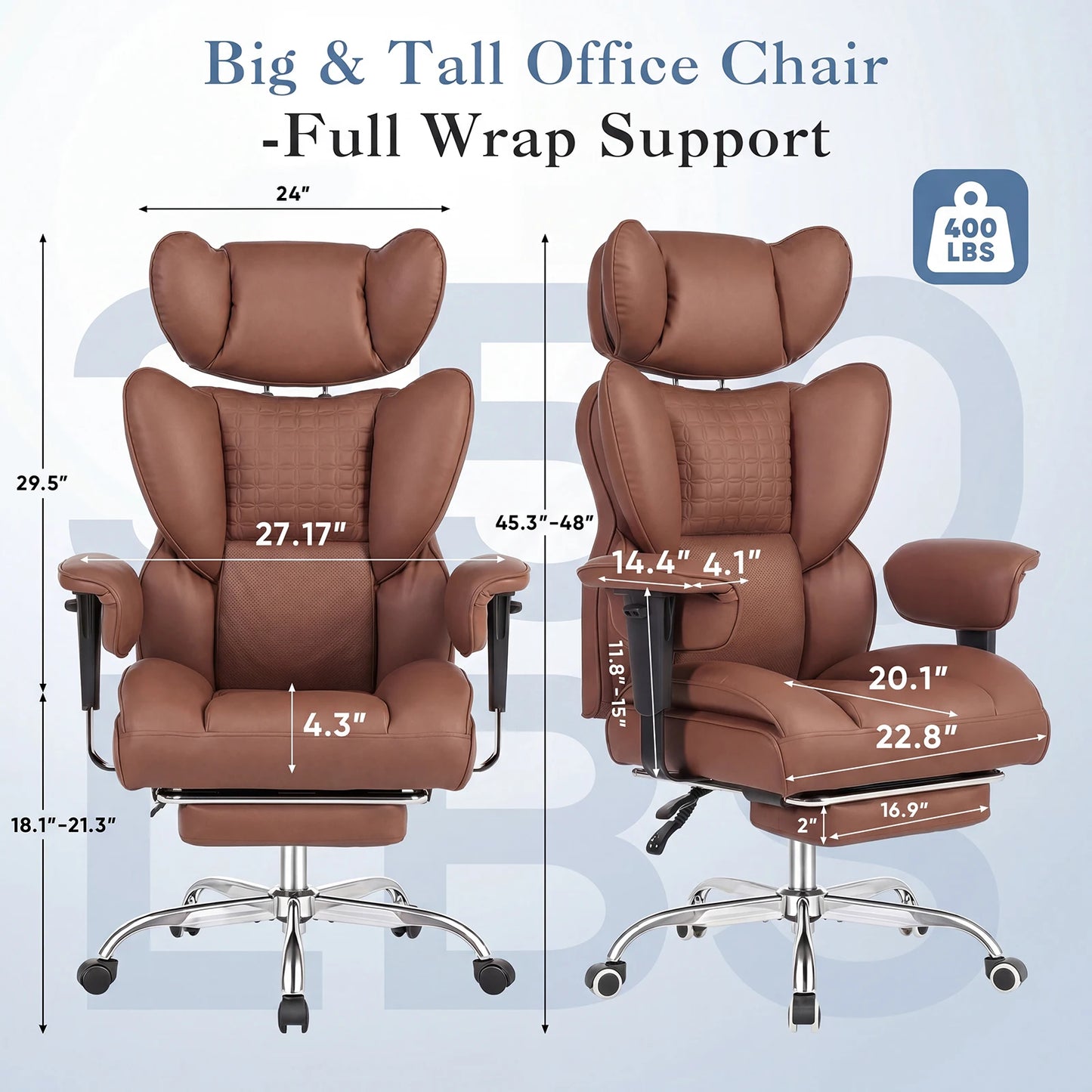 JHK Ergonomic Adjustable Armrests Gaming Chair PU Leather Footrest