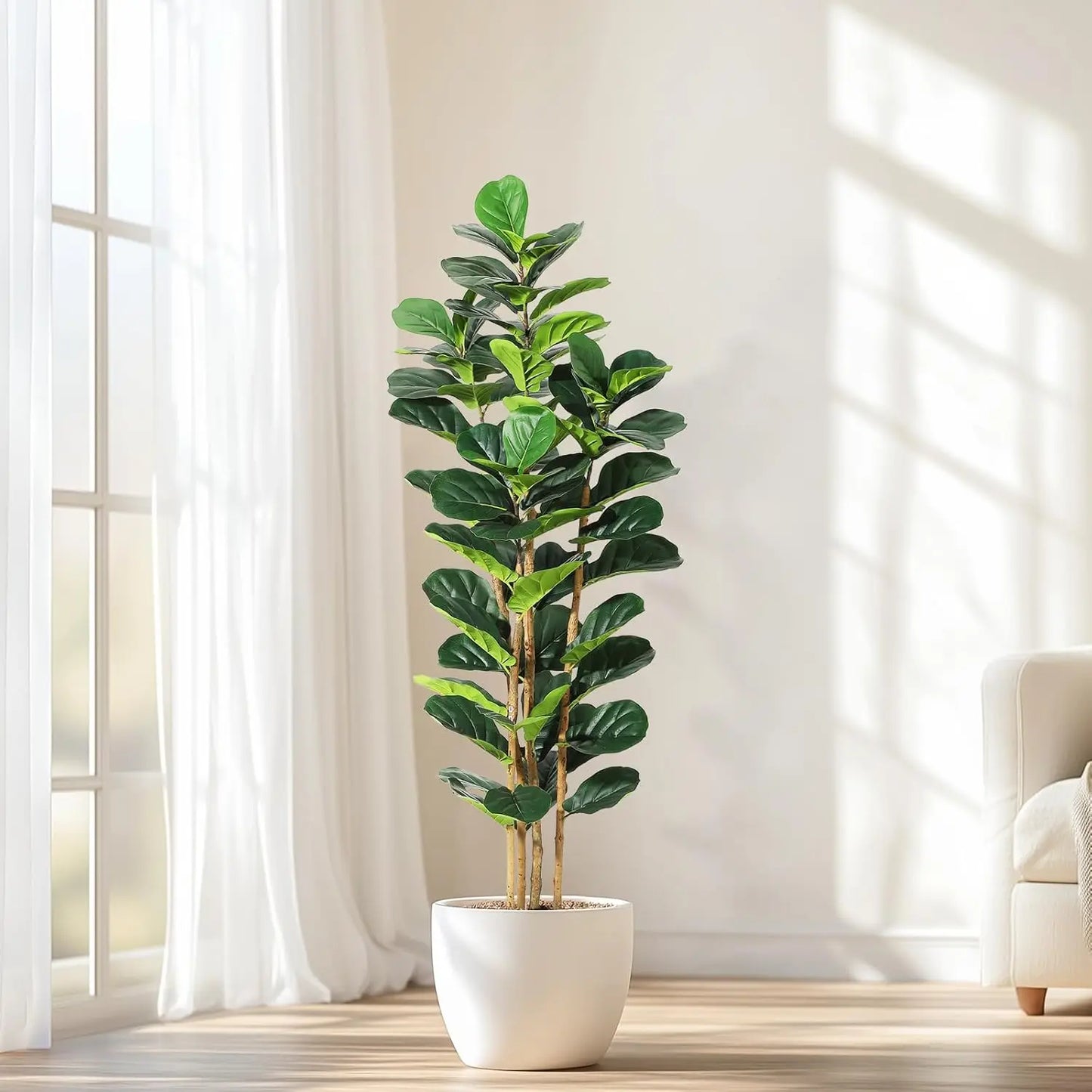 HiMISS Artificial Fiddle Leaf Fig Tree With Pot For Home Decor