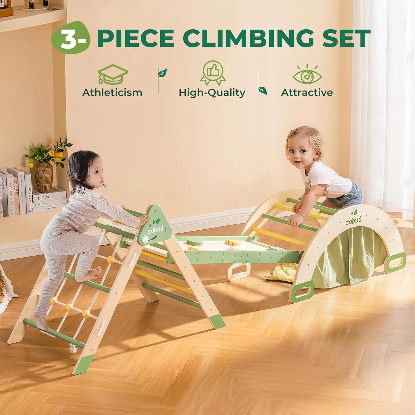 Robotime Robud 7 In 1 Wooden Triangle Climbing Toy Montessori