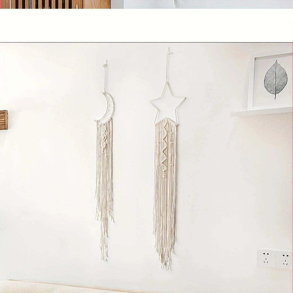 Dromenvanger Star and Moon Woven Pendant Home Decor Bedroom