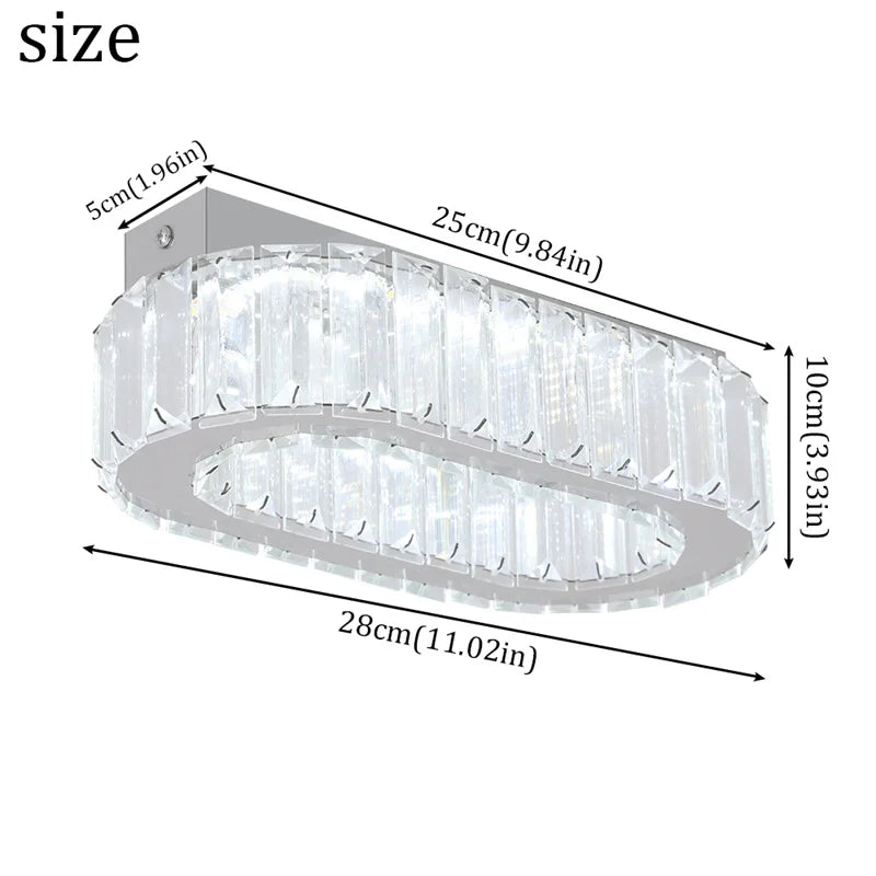 GreeLustr Indoor K9 Crystal Oval Ring Lamp Pendant