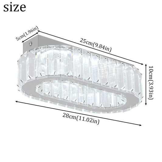GreeLustr Indoor K9 Crystal Oval Ring Lamp Pendant