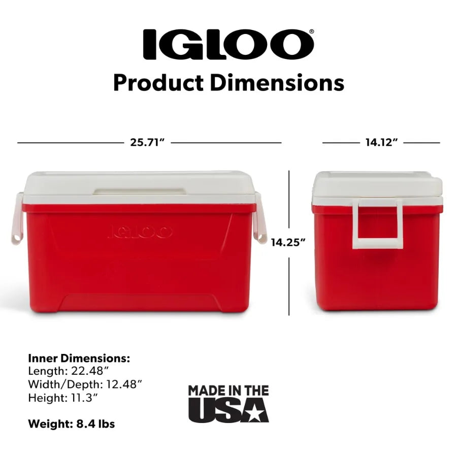 Hard Sided Ice Chest Cooler Portable Insulated For Outdoor Camping Picnics