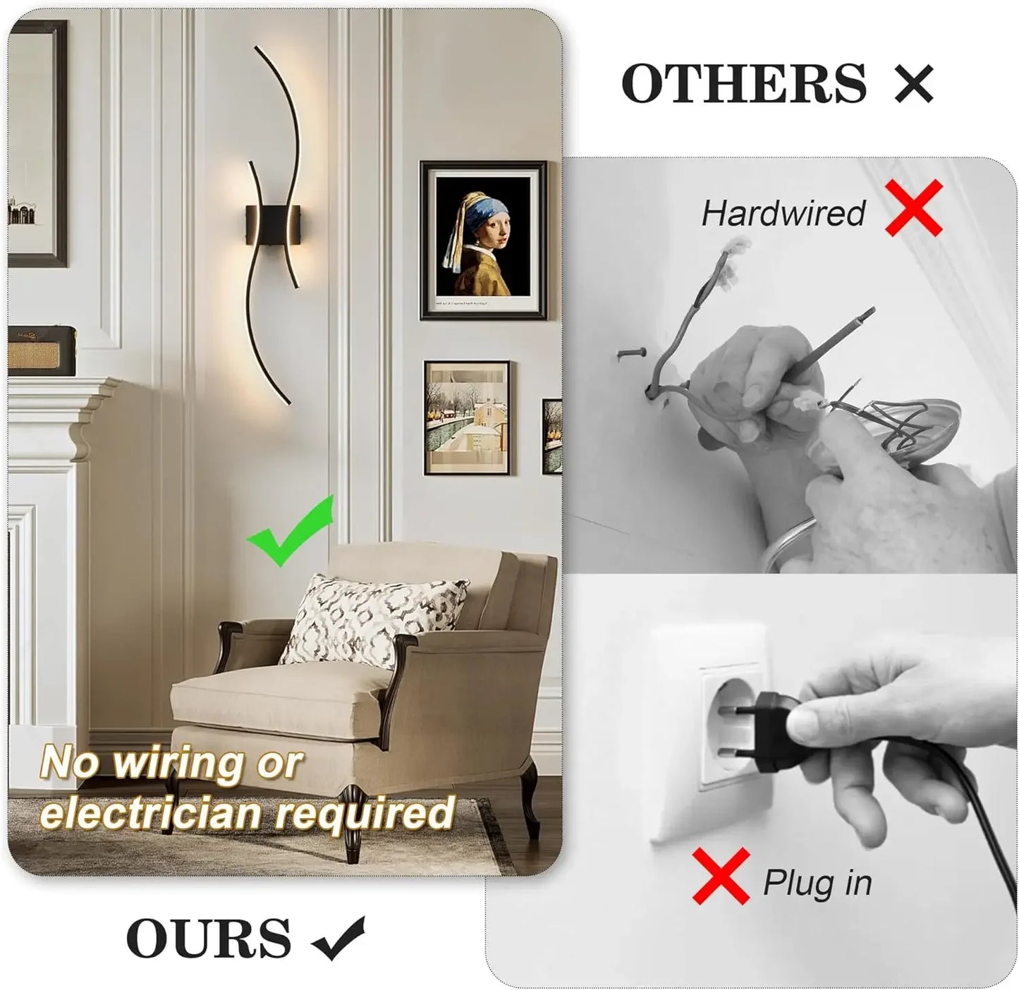 Wall Sconce Set Of Two LED Lights With Remote Control