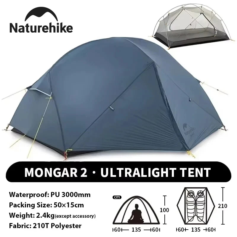 Naturehike Mongar 2 Person Backpacking Tent Ultralight Waterproof