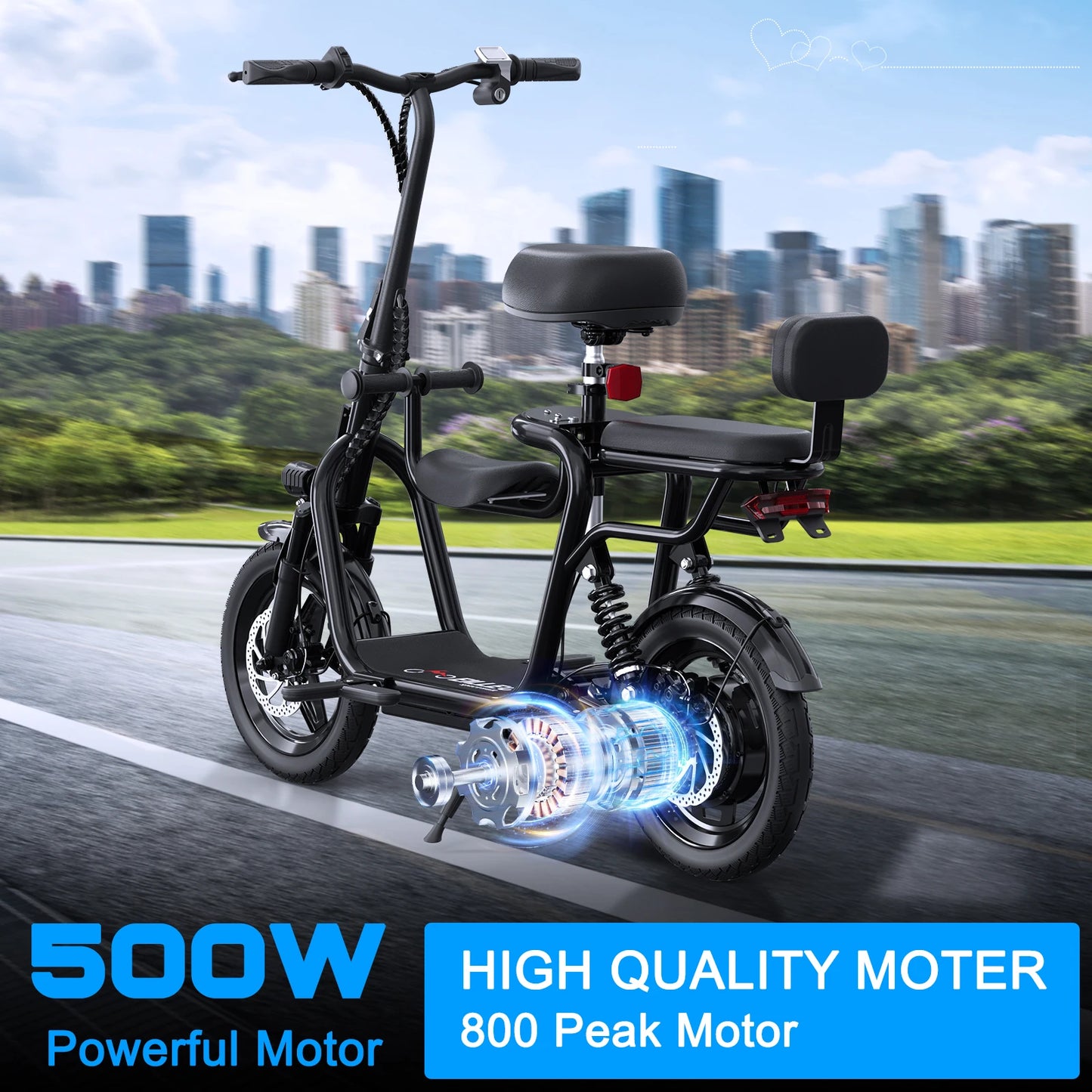 EILLEO SPACEWALK 36V Electric Scooter With Three Seats