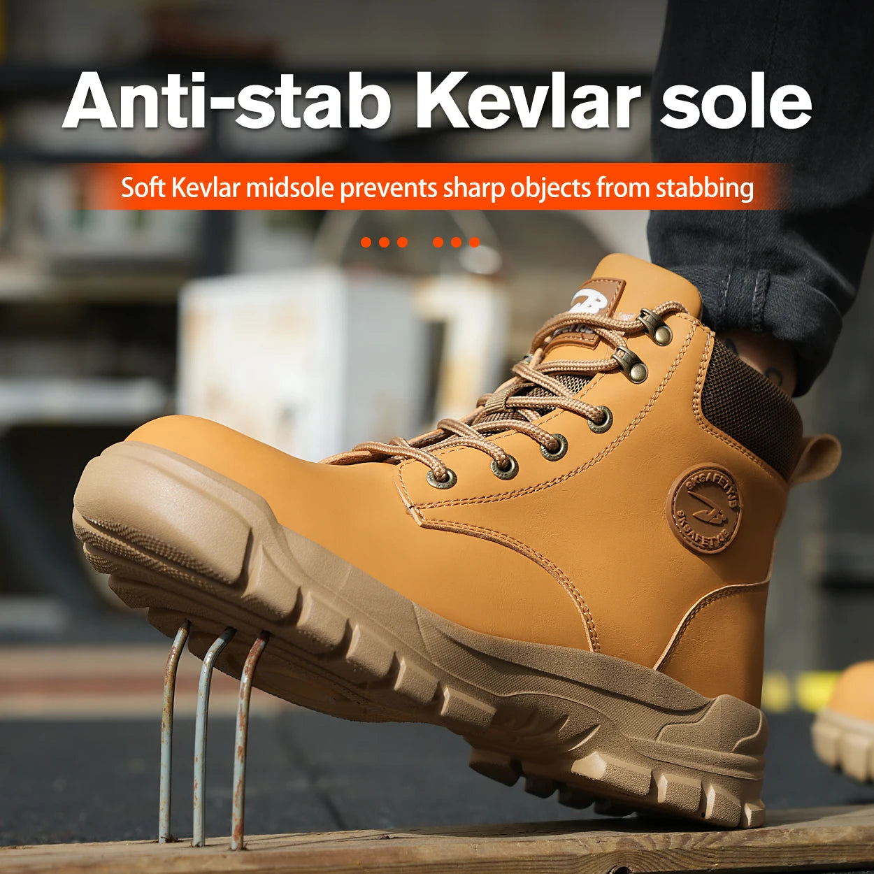 Breathable High Top PU Safety Shoes Puncture Resistant Smash Resistant