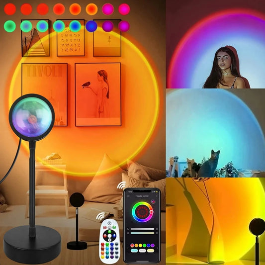 YzzYzz Sunset Lamp USB RGB Night Light Smart Life App