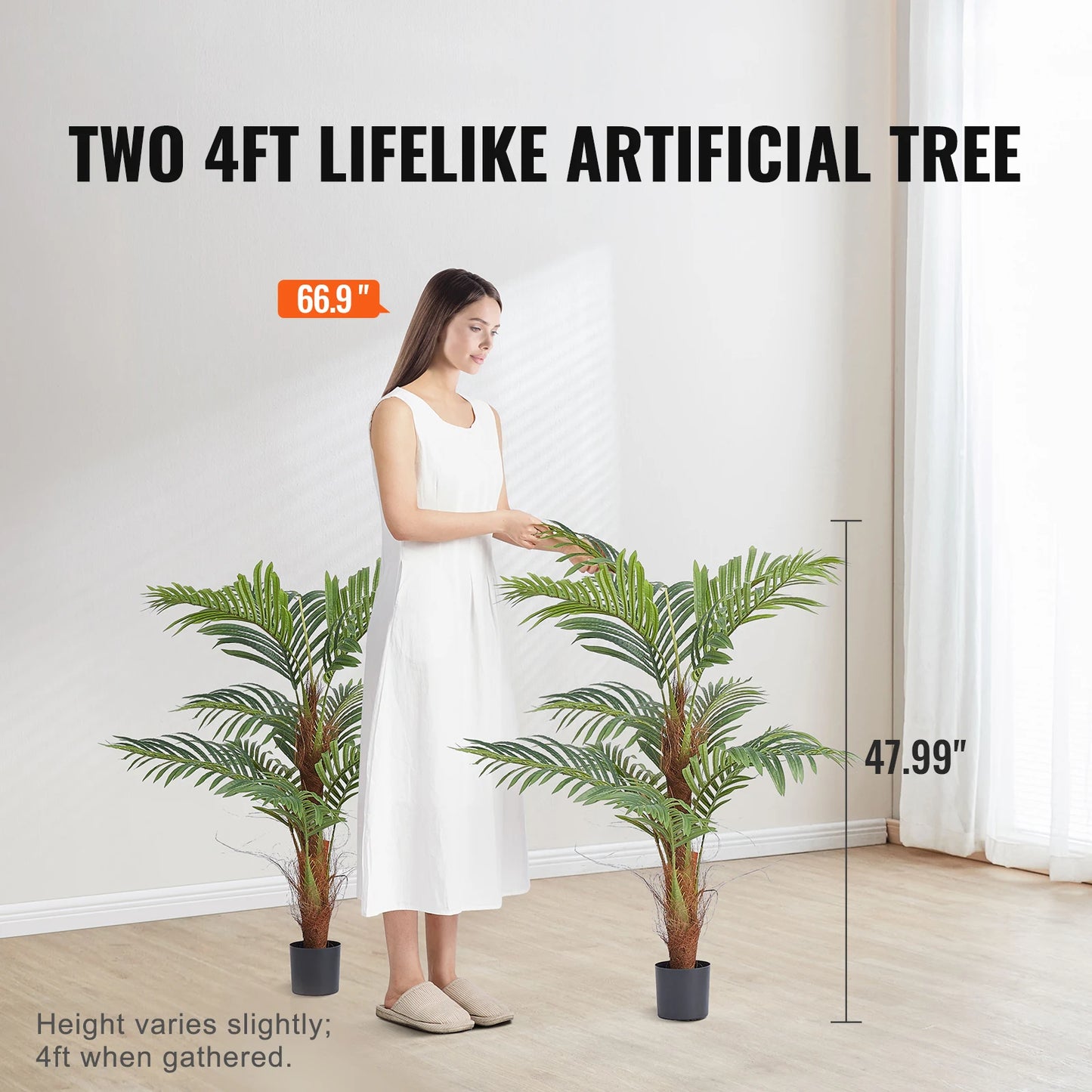 SucceBuy Artificial Palm Tree With PE Material And Anti Tip Design