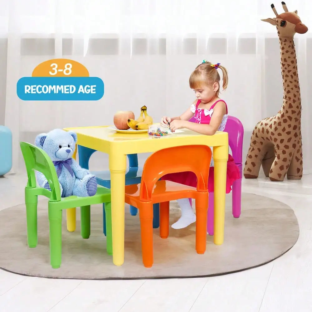 Kids Table And 4 Chairs Toddler Play Set
