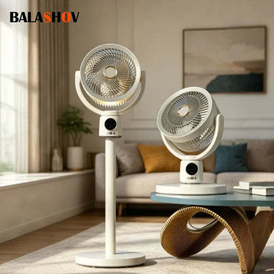 BALASHOV USB Rechargeable Floor Fan Silent Turbine With Timed Operation