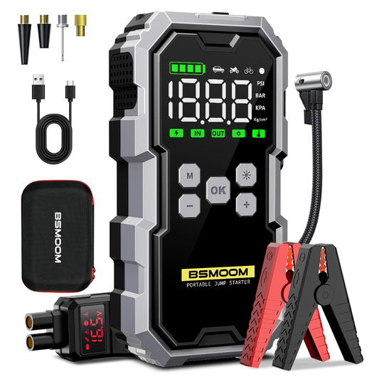 BSMOOM Car Jump Starter With Air Compressor 6000A Portable