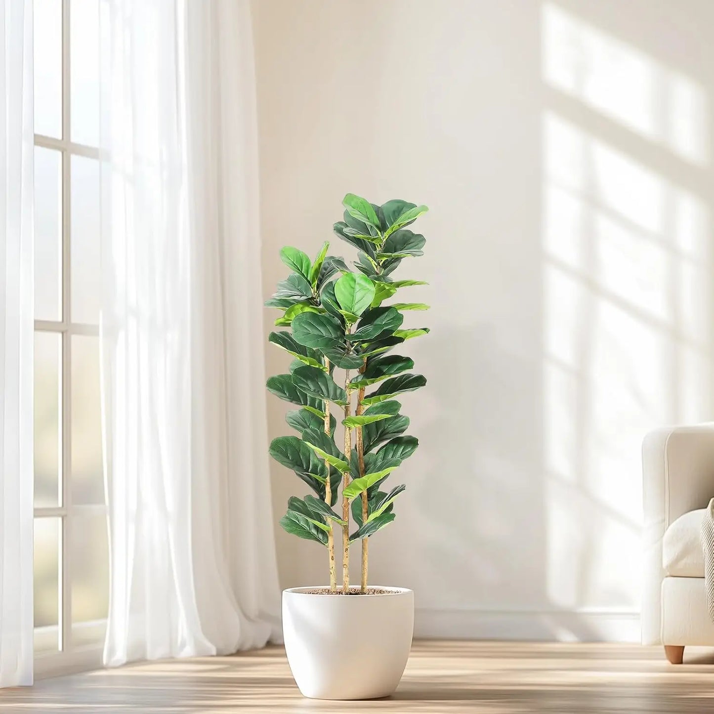 HiMISS Artificial Fiddle Leaf Fig Tree With Pot For Home Decor