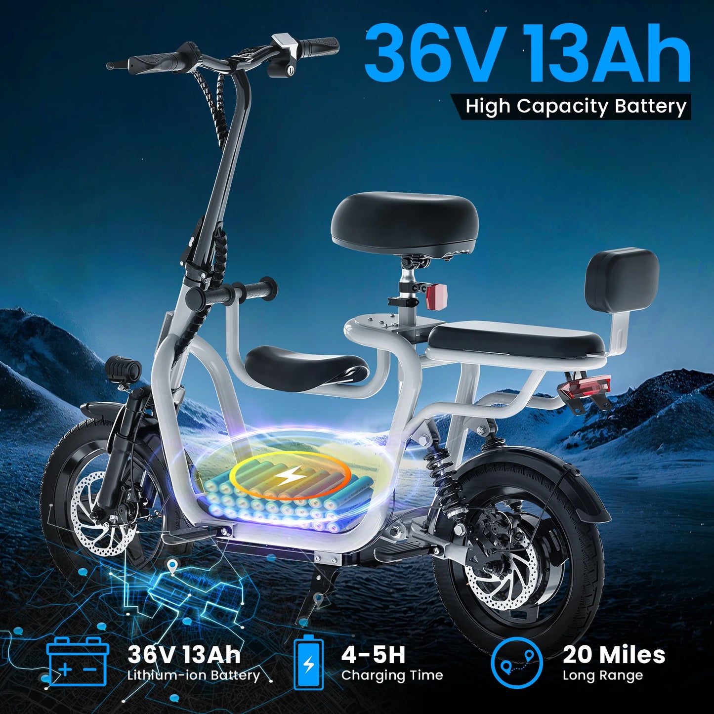 EILLEO SPACEWALK Electric Scooter With Seat For Adults, 500W, 36V