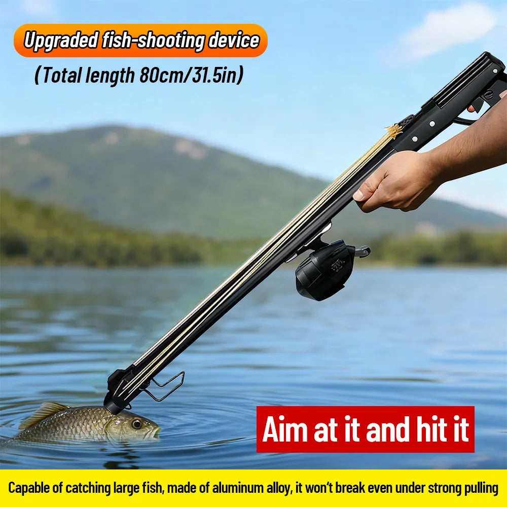 Aluminum Fishing Slingshot Rod With Reel Portable Outdoor Gear