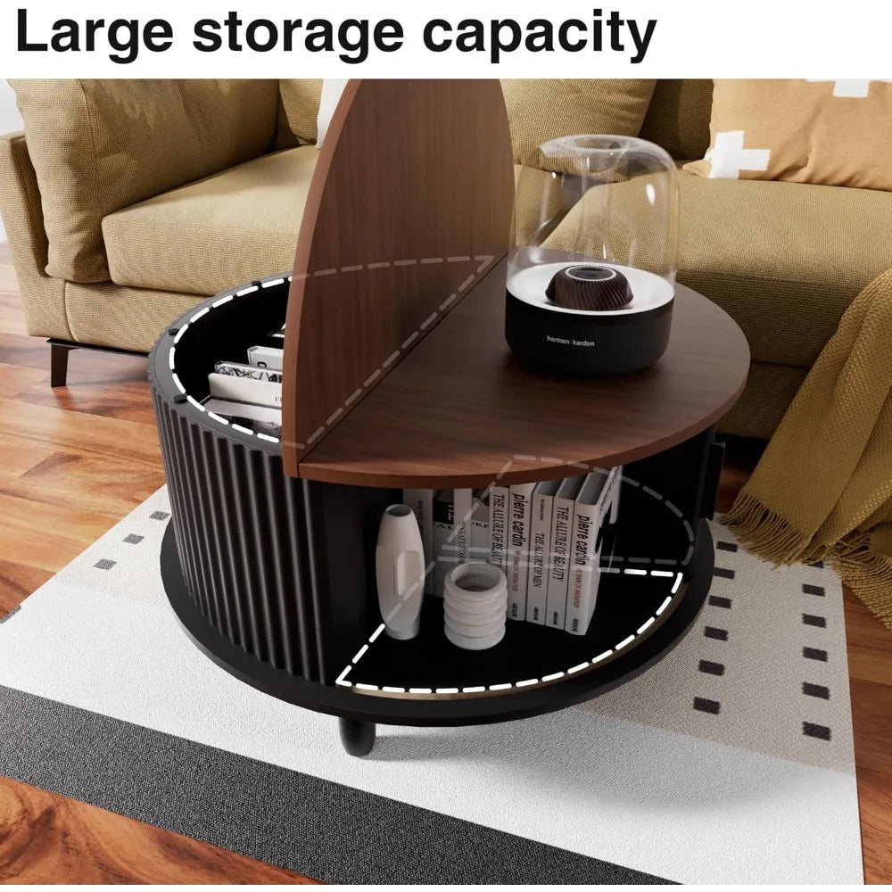 Lift Top Coffee Table With Storage Farmhouse Wood Center Table