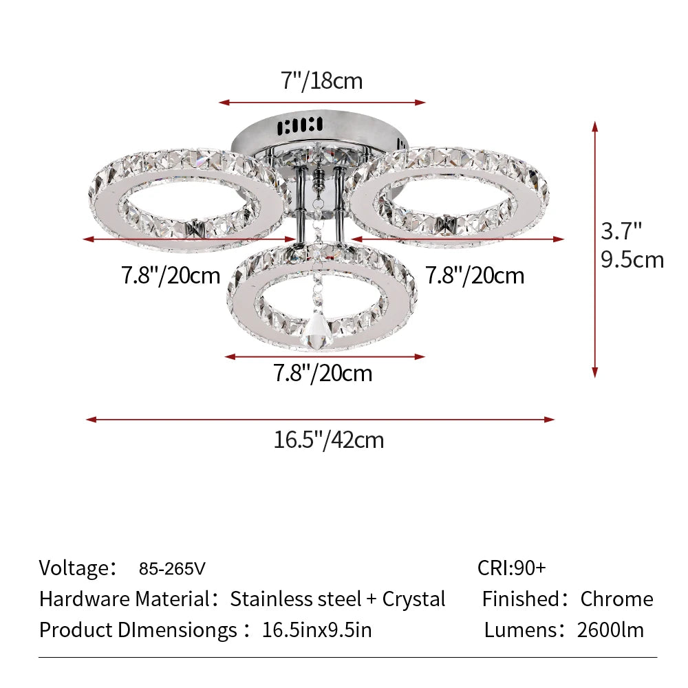VETRULUS Modern Luxury Crystal Chandelier for Living Room