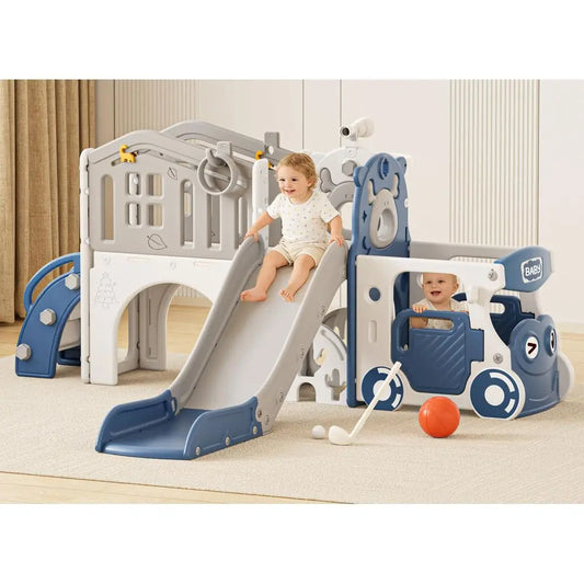 YTYIN 10 In 1 Toddler Playground With Slide Climber And Basketball Hoop
