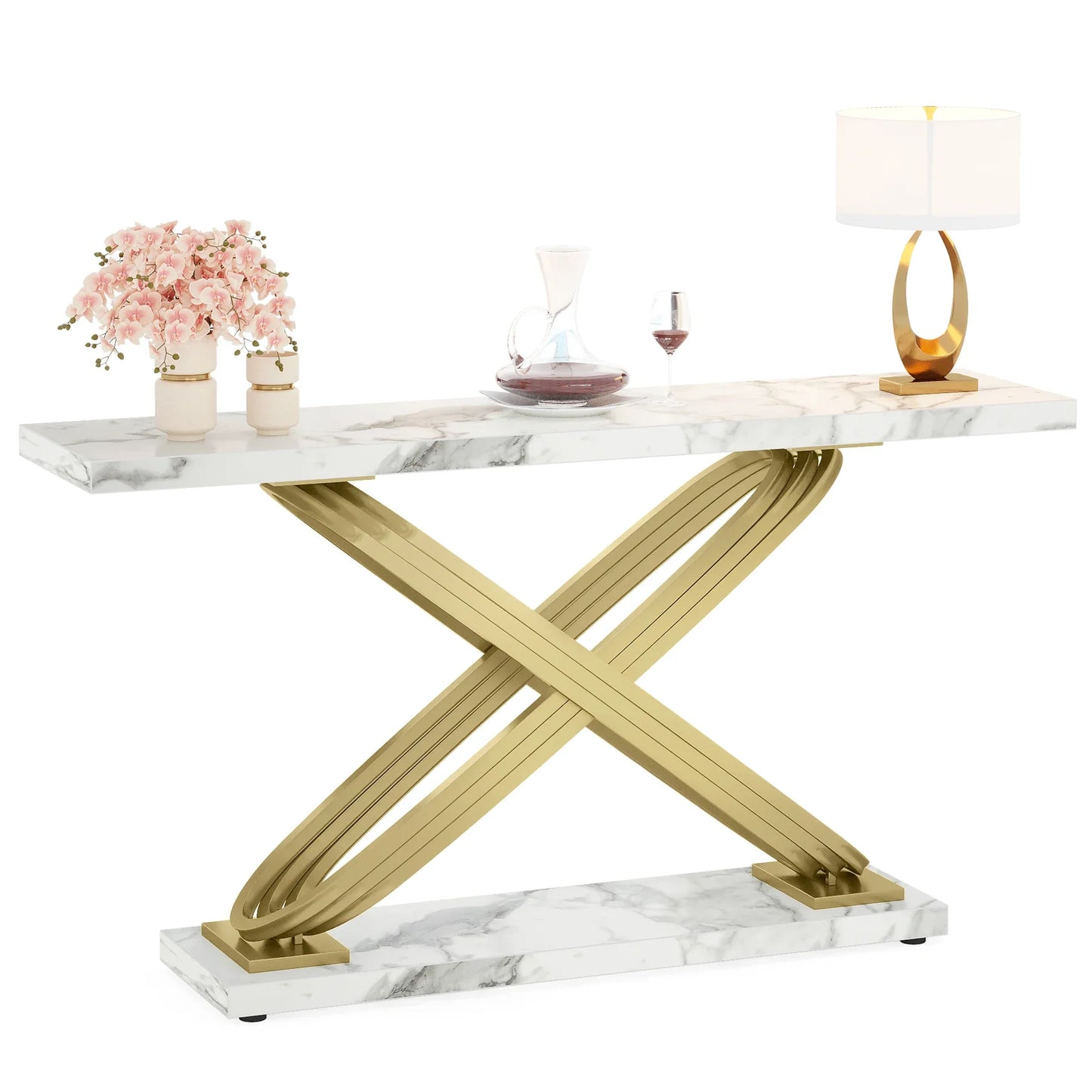 Tribesigns Modern Console Table Faux Marble Entryway