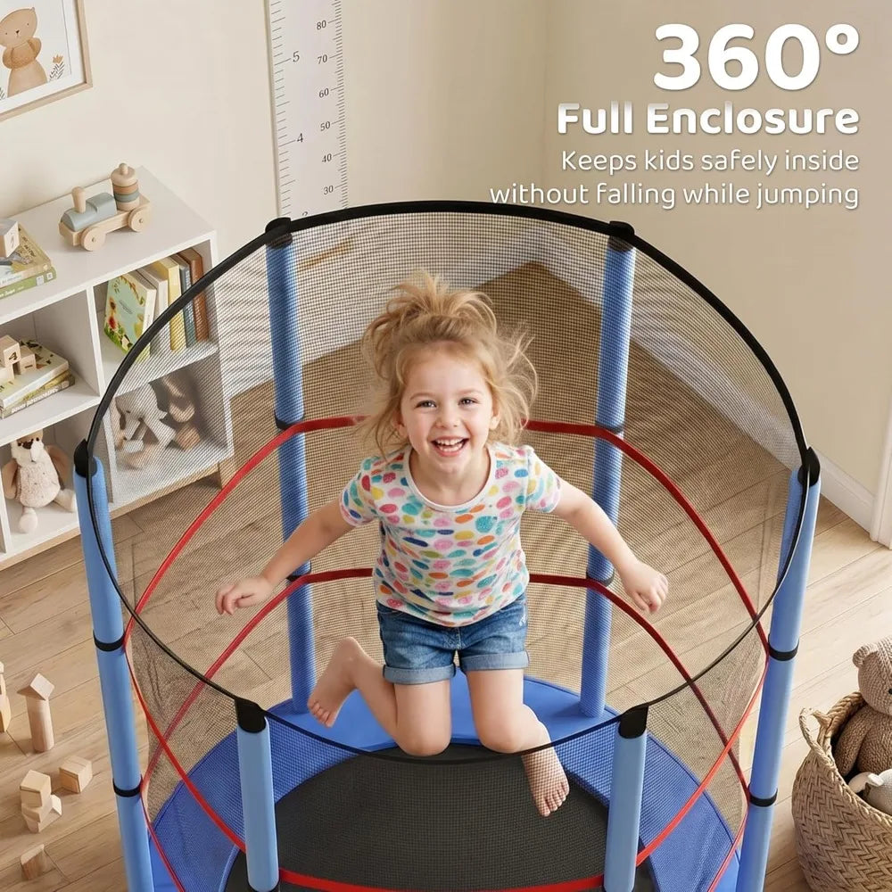 Kids Mini Trampoline With Enclosure Net And Springless Design