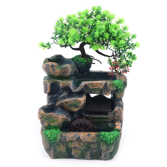 Indoor Desktop Water Fountain With LED Lighting Zen Meditation