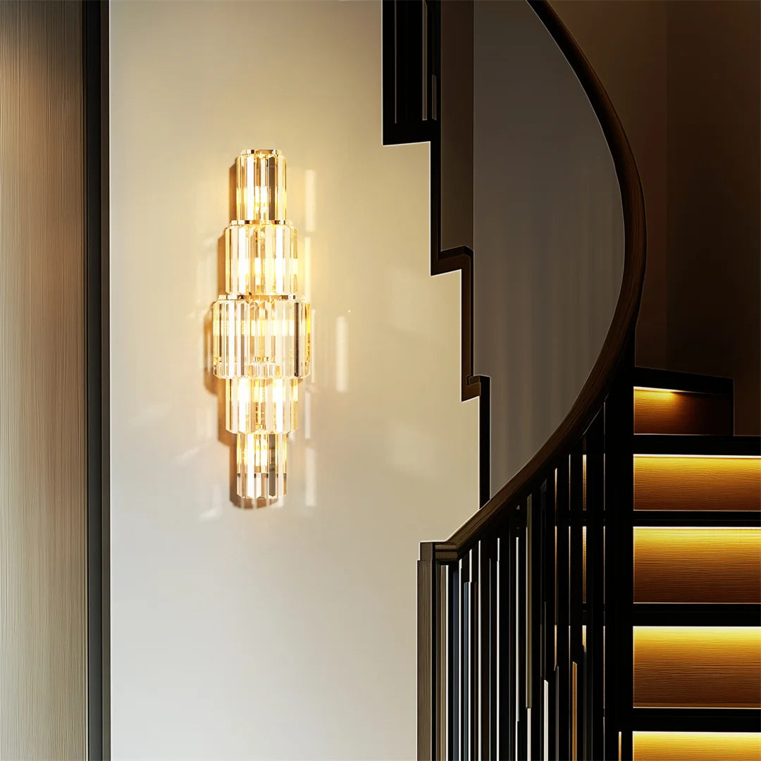 LUVODI Modern Crystal Wall Lamp Sconce Light E14 LED