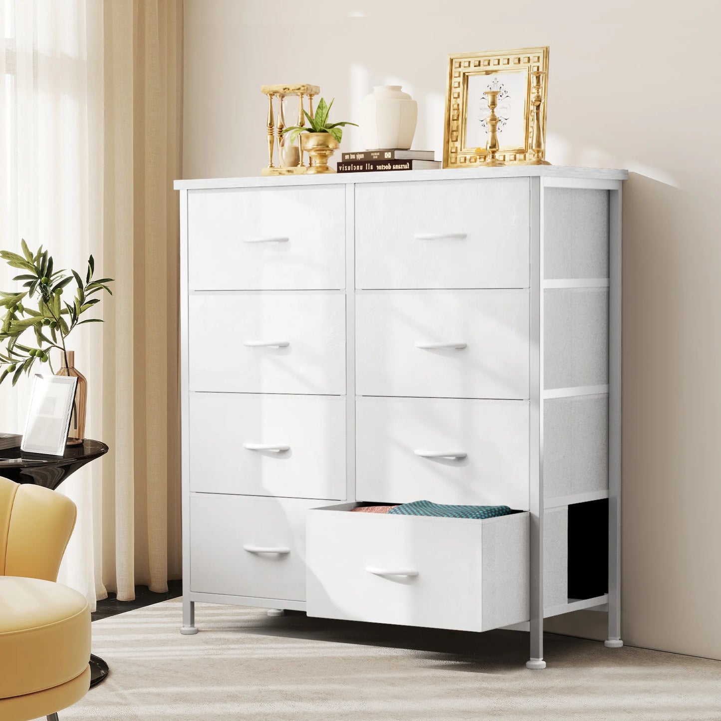 JHK Dresser Wardrobe With 8 Drawers Steel Frame Storage Cabinet