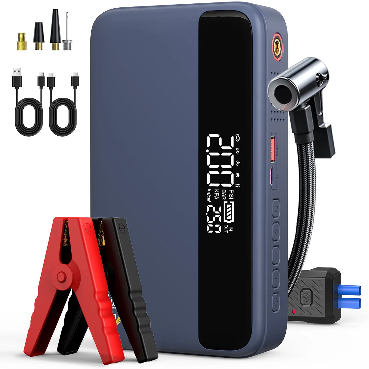 BSMOOM Car Jump Starter With Air Compressor 6000A Portable