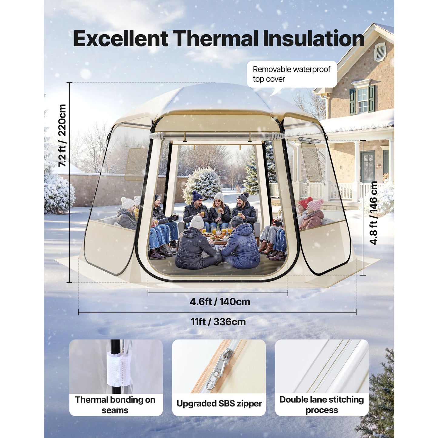 SucceBuy Pop Up Bubble Tent Waterproof UV-Resistant Dome Shelter