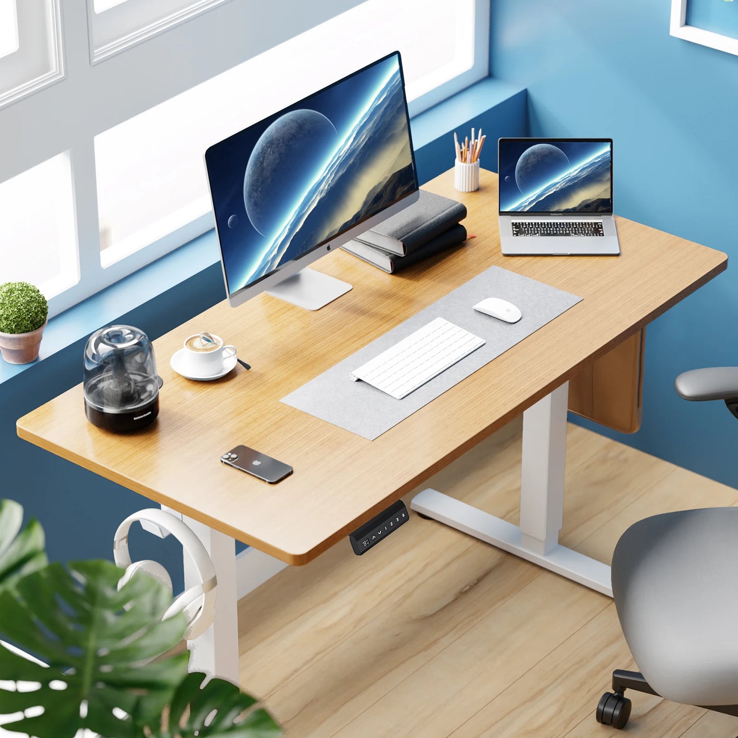 JHK Electric Standing Desk Height Adjustable Sit-Stand Workstation