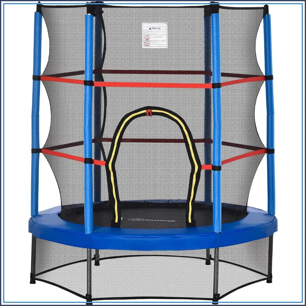 Kids Mini Trampoline With Enclosure Net And Springless Design