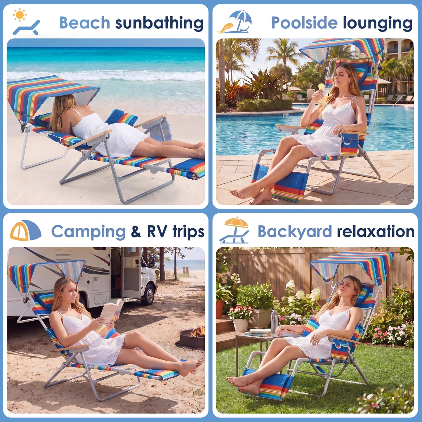 TCGBKAF Backpack Beach Chair With Canopy And Footrest