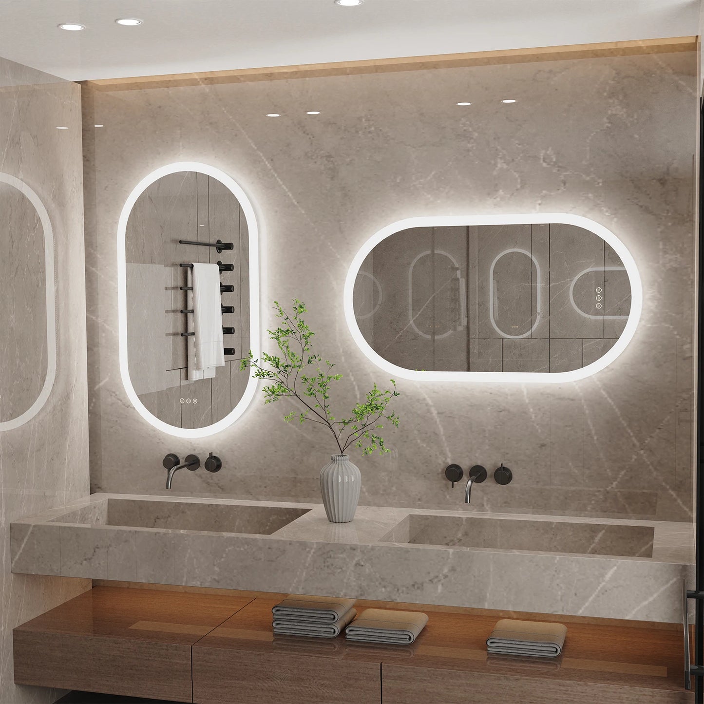 LUVODI Backlit LED Bathroom Mirror With Touch Sensor Dimmable