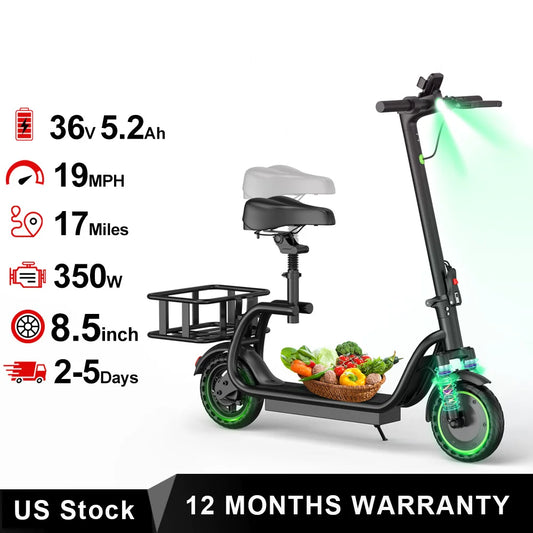 AOVOPRO Maxshot Electric Scooter 350W With Seat And Basket