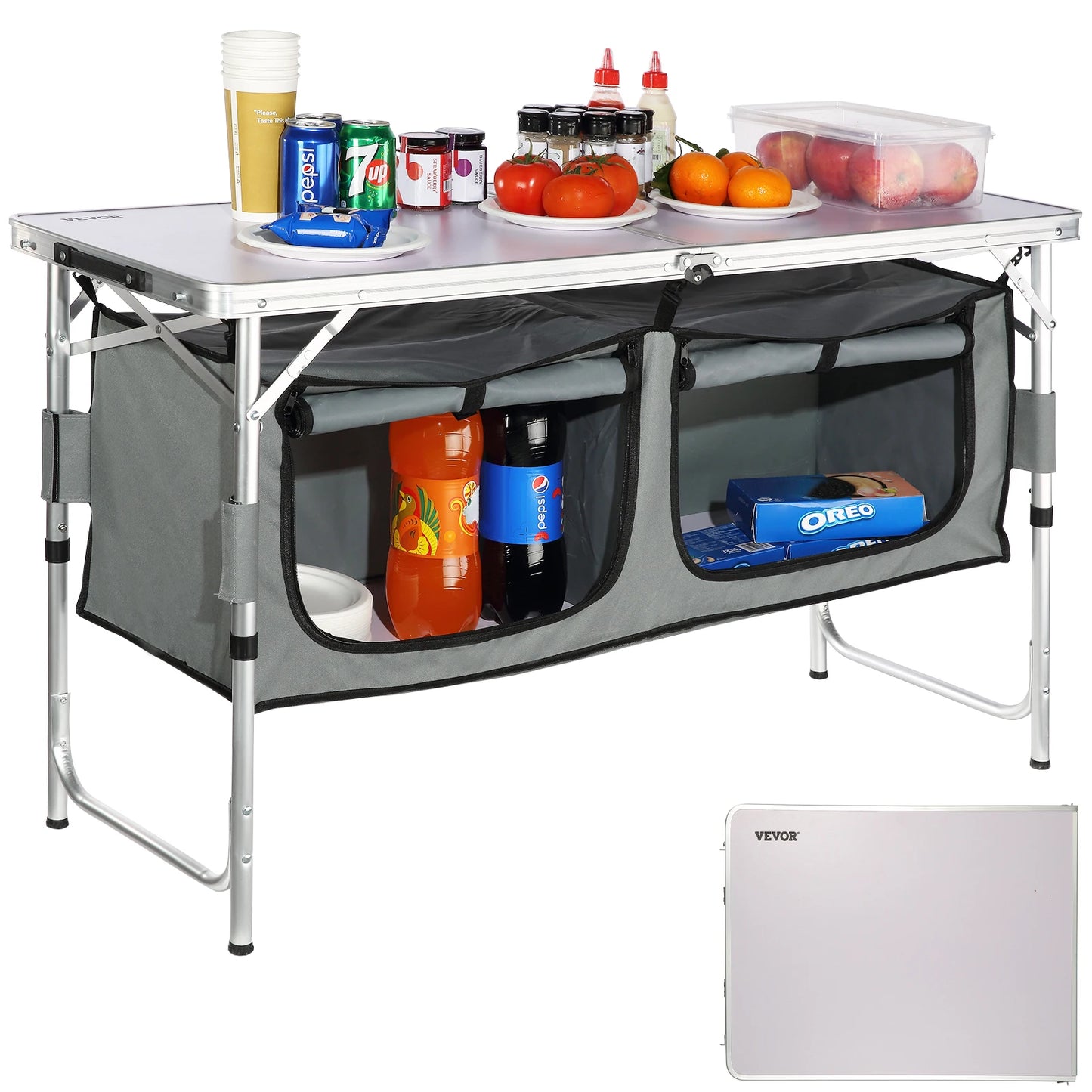 VEVOR Camping Kitchen Table Foldable Outdoor Cooking Station