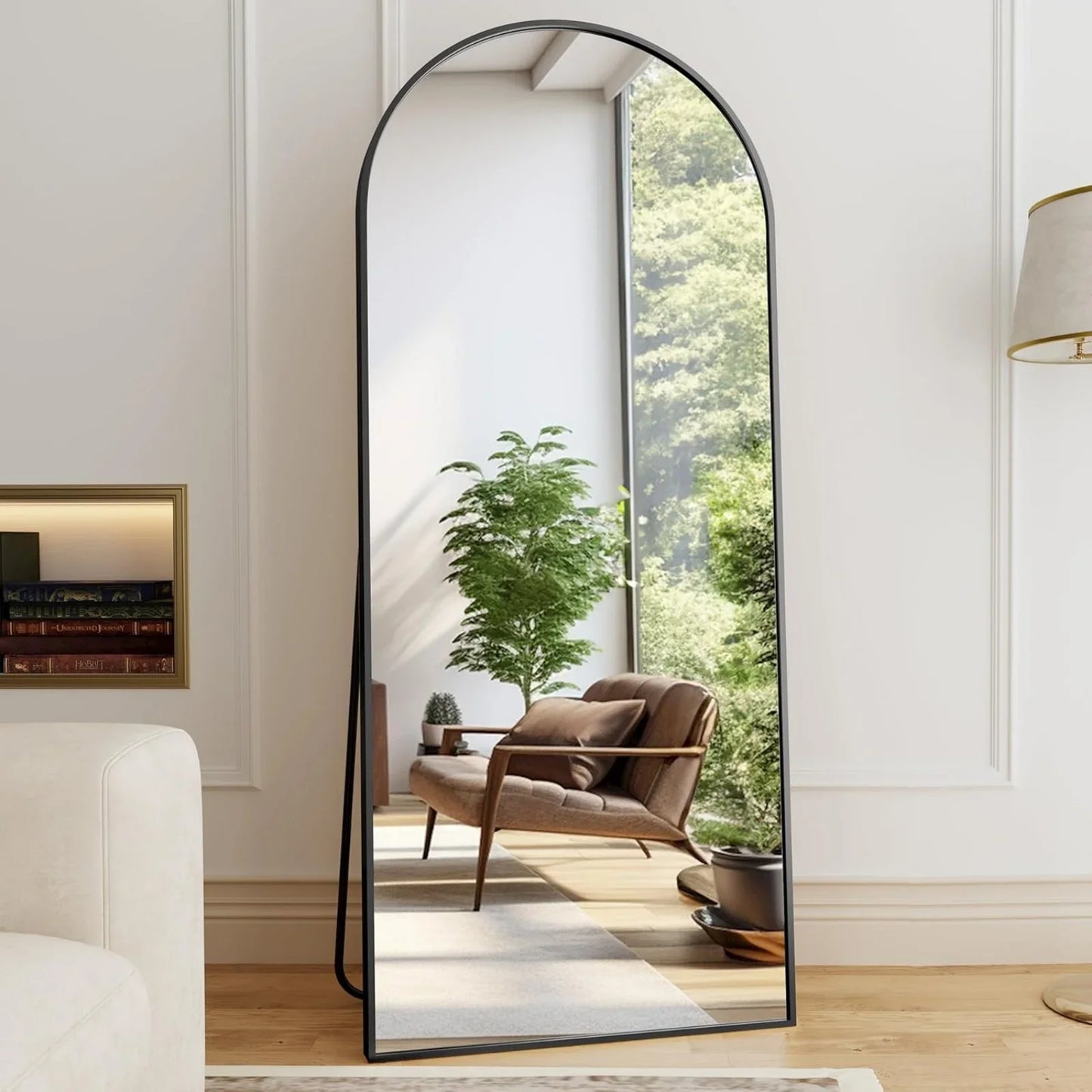 Arched Floor Mirror Free Standing for Hallway Bedroom Decor