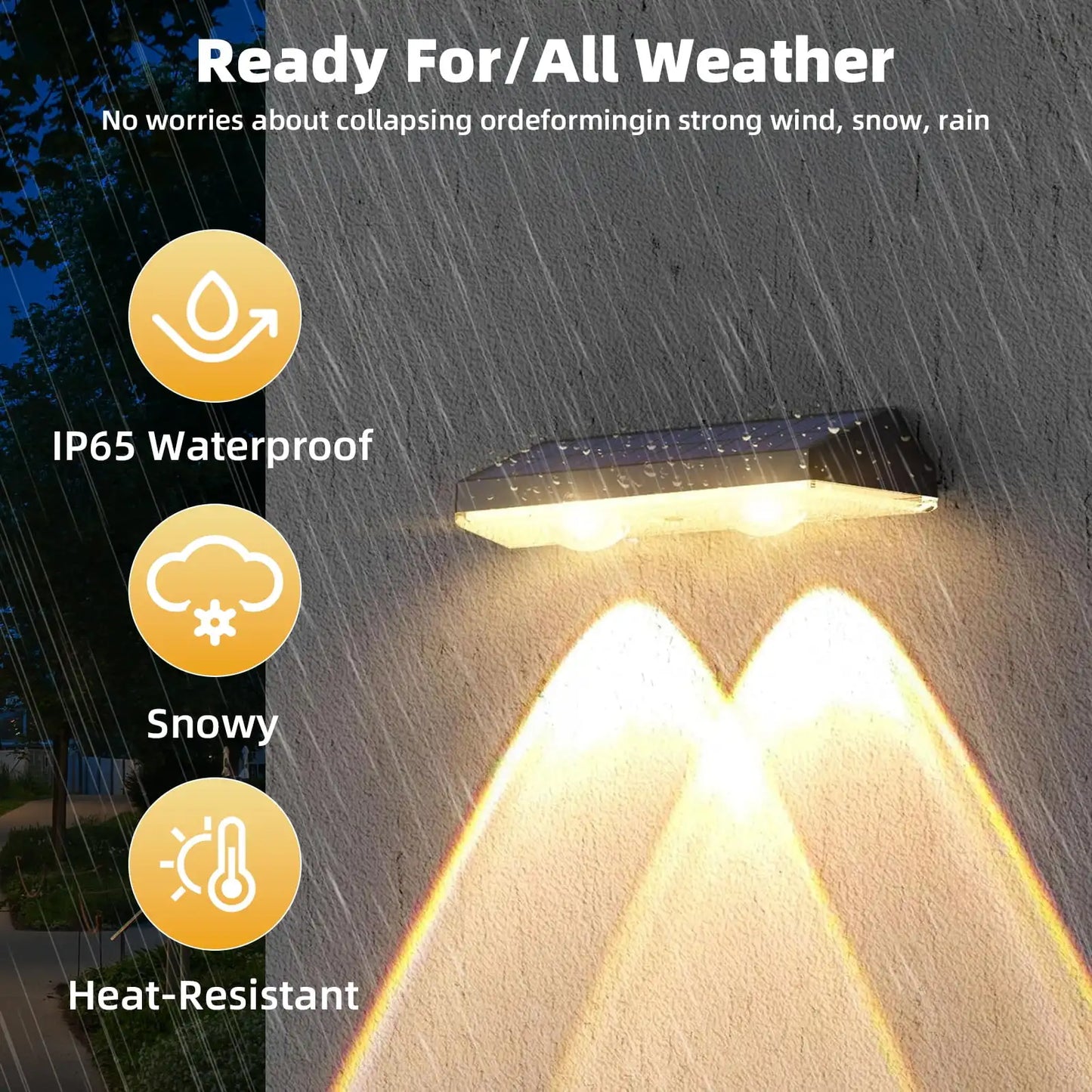 SZRSTH Solar Fence Lights Outdoor IP65 Waterproof 3 Mode Deck Lights