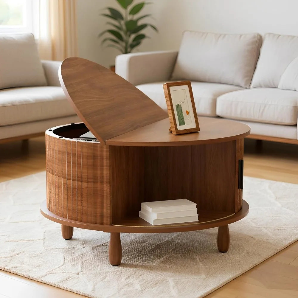 Lift Top Coffee Table With Storage Farmhouse Wood Center Table