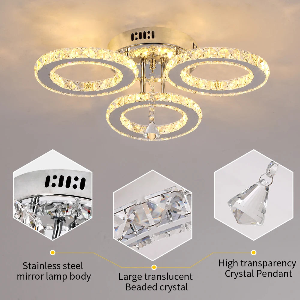 VETRULUS Modern Luxury Crystal Chandelier for Living Room
