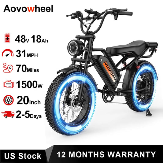 AOVOPRO AW2PRO Fat Tire Electric Bike 1500W Offroad Performance