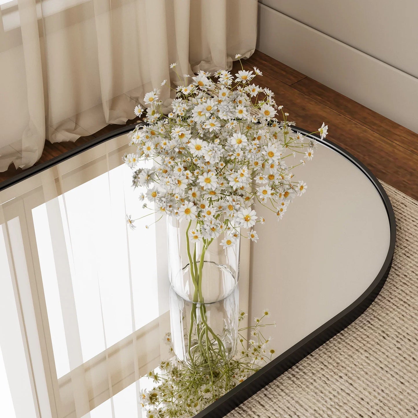 Arched Floor Mirror Free Standing for Hallway Bedroom Decor