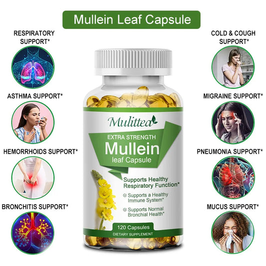 Mulittea Mullein Leaf Capsules For Respiratory Support