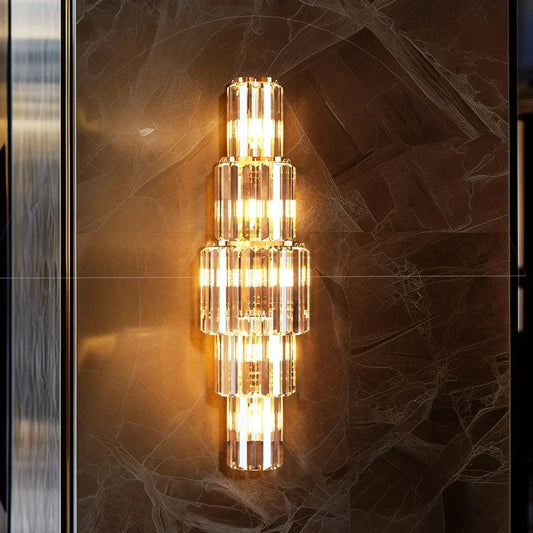 LUVODI Modern Crystal Wall Lamp Sconce Light E14 LED